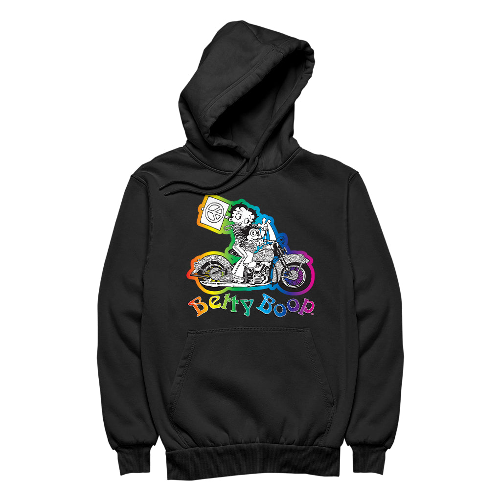 Betty Boop Groovy 70s Motorcycle Women's Hooded Sweatshirt