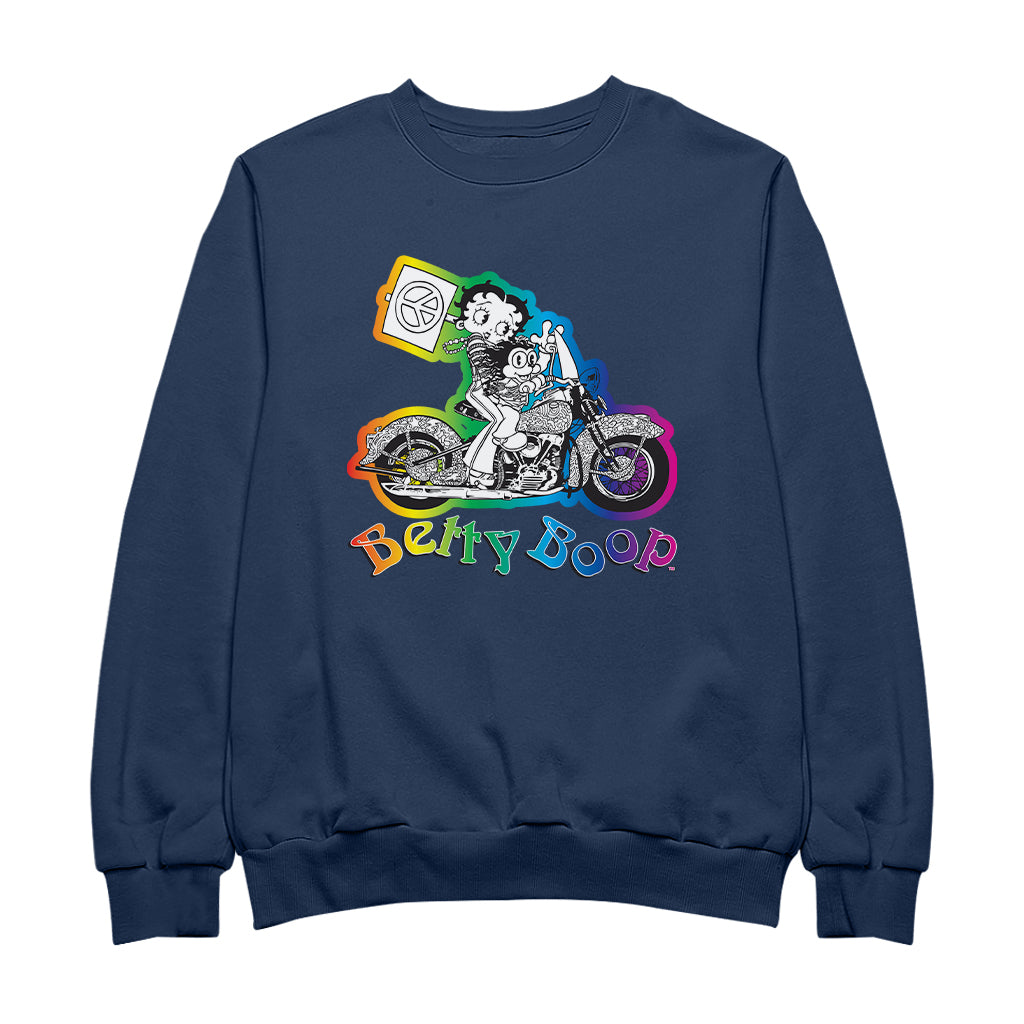 Betty Boop Groovy 70s Motorcycle Women's Sweatshirt