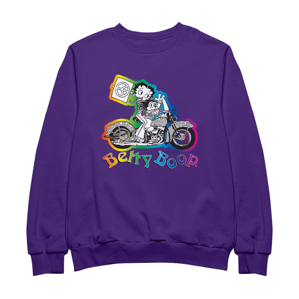 Betty Boop Groovy 70s Motorcycle Women's Sweatshirt