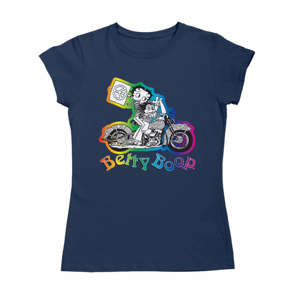 Betty Boop Groovy 70s Motorcycle Women's T-Shirt