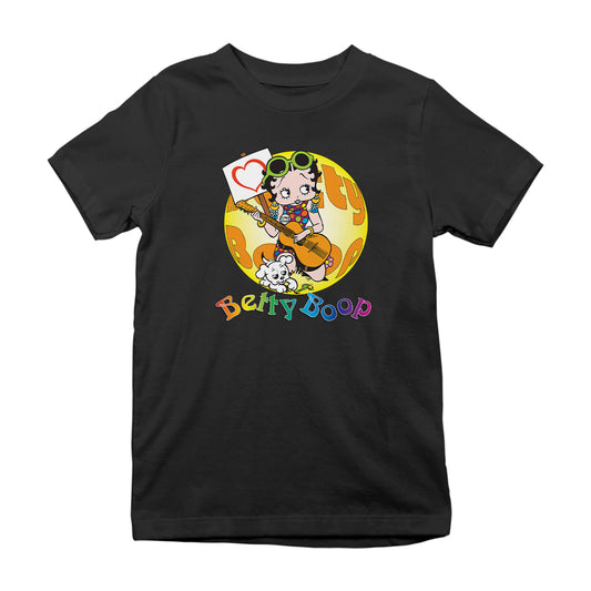 Betty Boop Groovy Guitar 70s Kids T-Shirt
