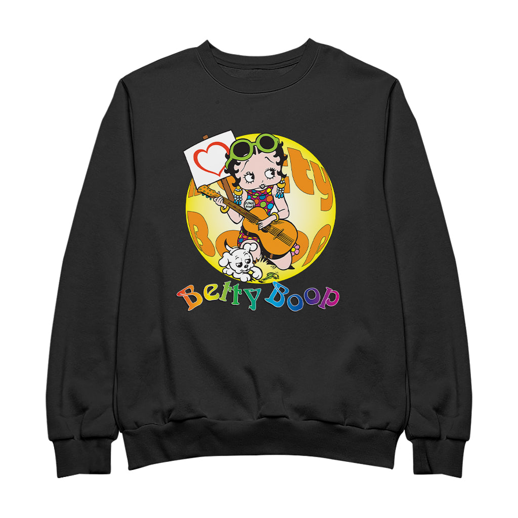 Betty Boop Groovy Guitar 70s Men's Sweatshirt