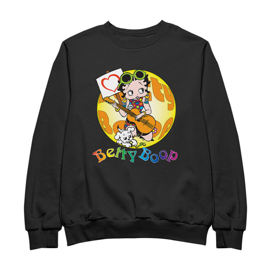 Betty Boop Groovy Guitar 70s Men's Sweatshirt
