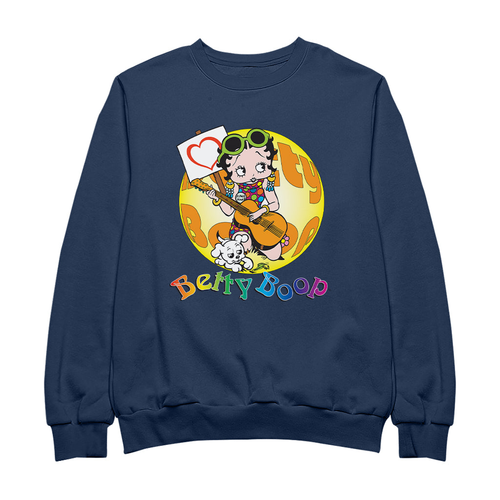 Betty Boop Groovy Guitar 70s Men's Sweatshirt