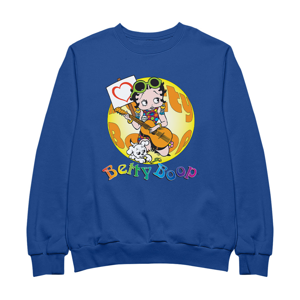 Betty Boop Groovy Guitar 70s Men's Sweatshirt