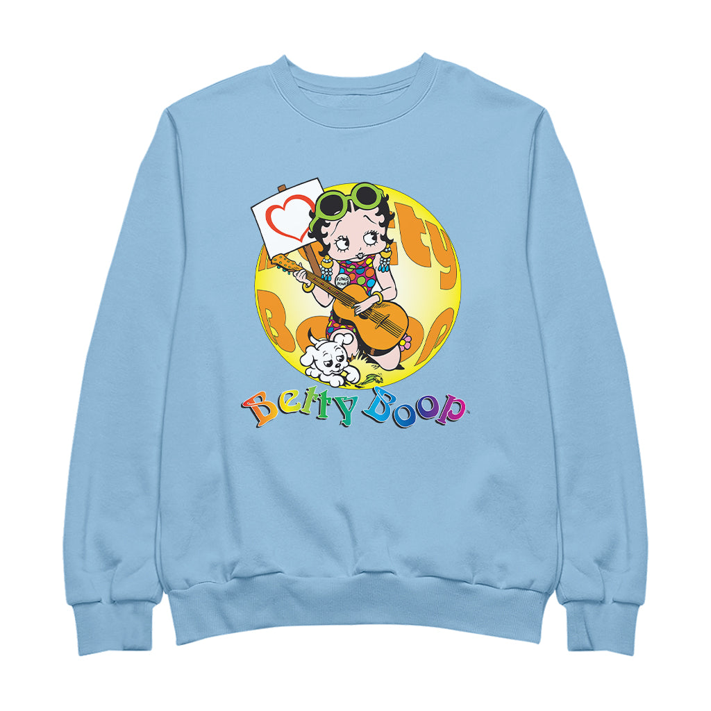 Betty Boop Groovy Guitar 70s Men's Sweatshirt