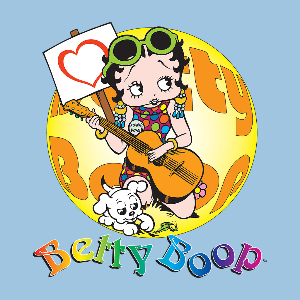 Betty Boop Groovy Guitar 70s Kids Hooded Sweatshirt