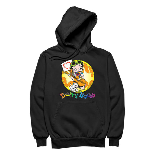 Betty Boop Groovy Guitar 70s Women's Hooded Sweatshirt