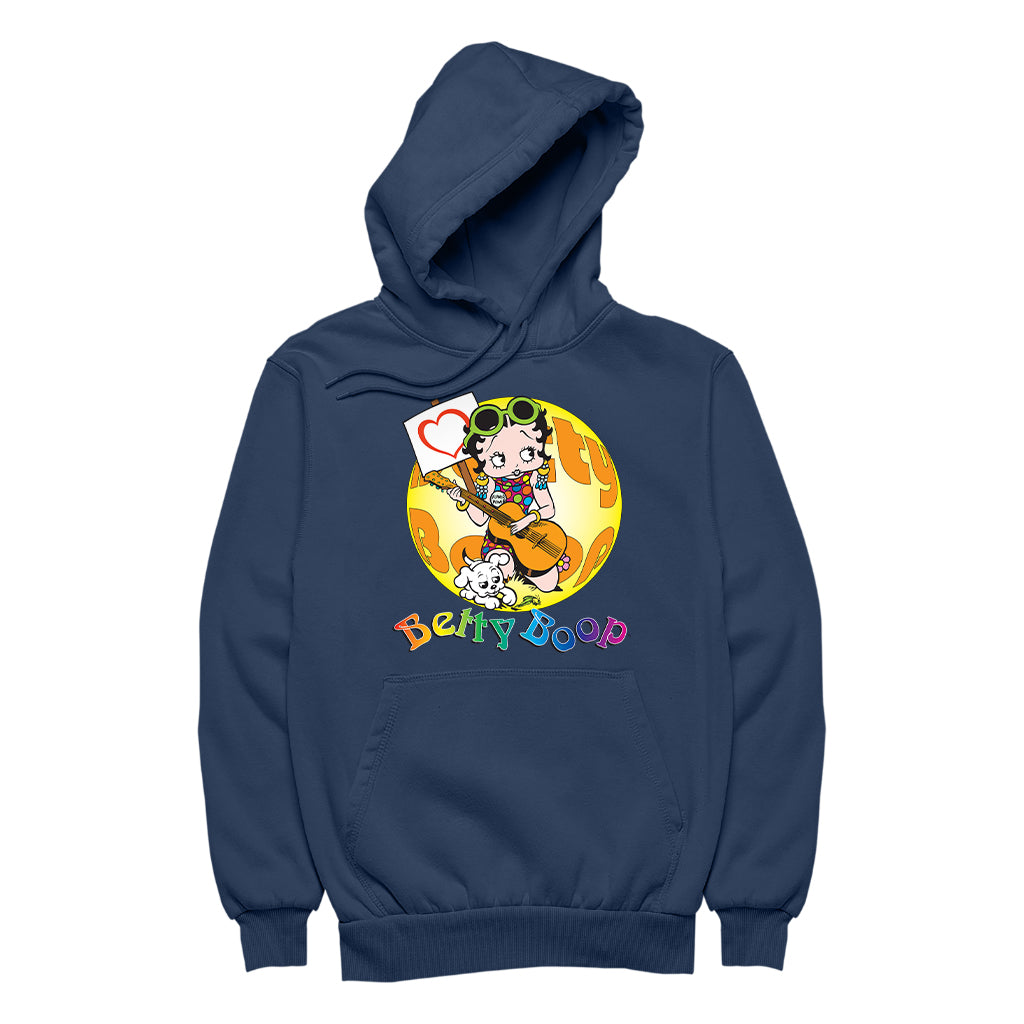 Betty Boop Groovy Guitar 70s Women's Hooded Sweatshirt