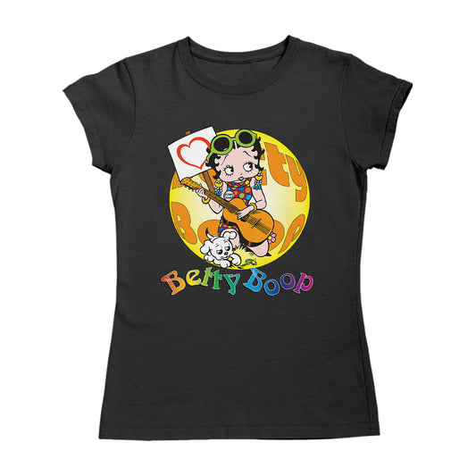 Betty Boop Groovy Guitar 70s Women's T-Shirt