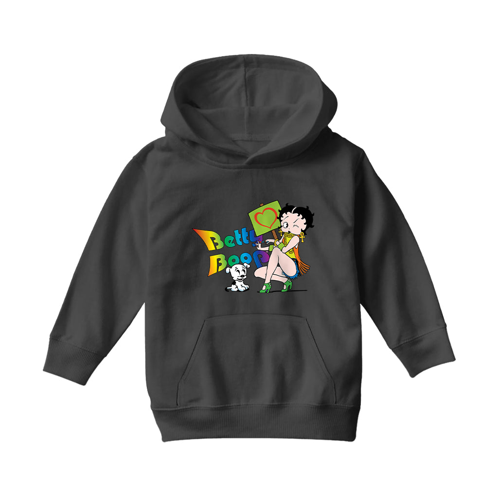 Betty Boop Groovy 70s Pudgy Love Kids Hooded Sweatshirt