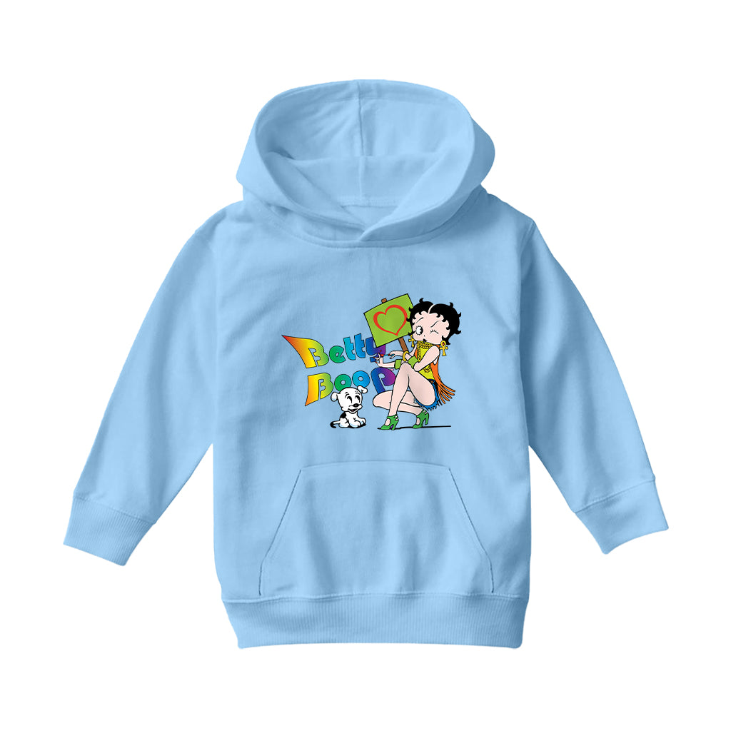Betty Boop Groovy 70s Pudgy Love Kids Hooded Sweatshirt