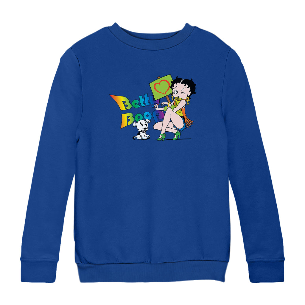 Betty Boop Groovy 70s Pudgy Love Kids Sweatshirt