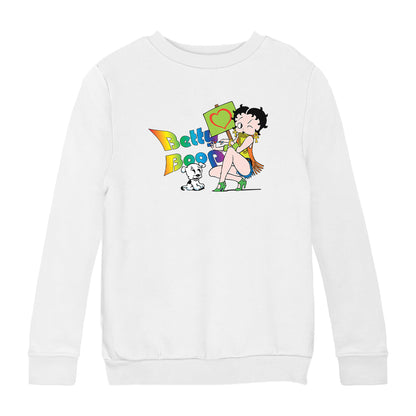 Betty Boop Groovy 70s Pudgy Love Kids Sweatshirt
