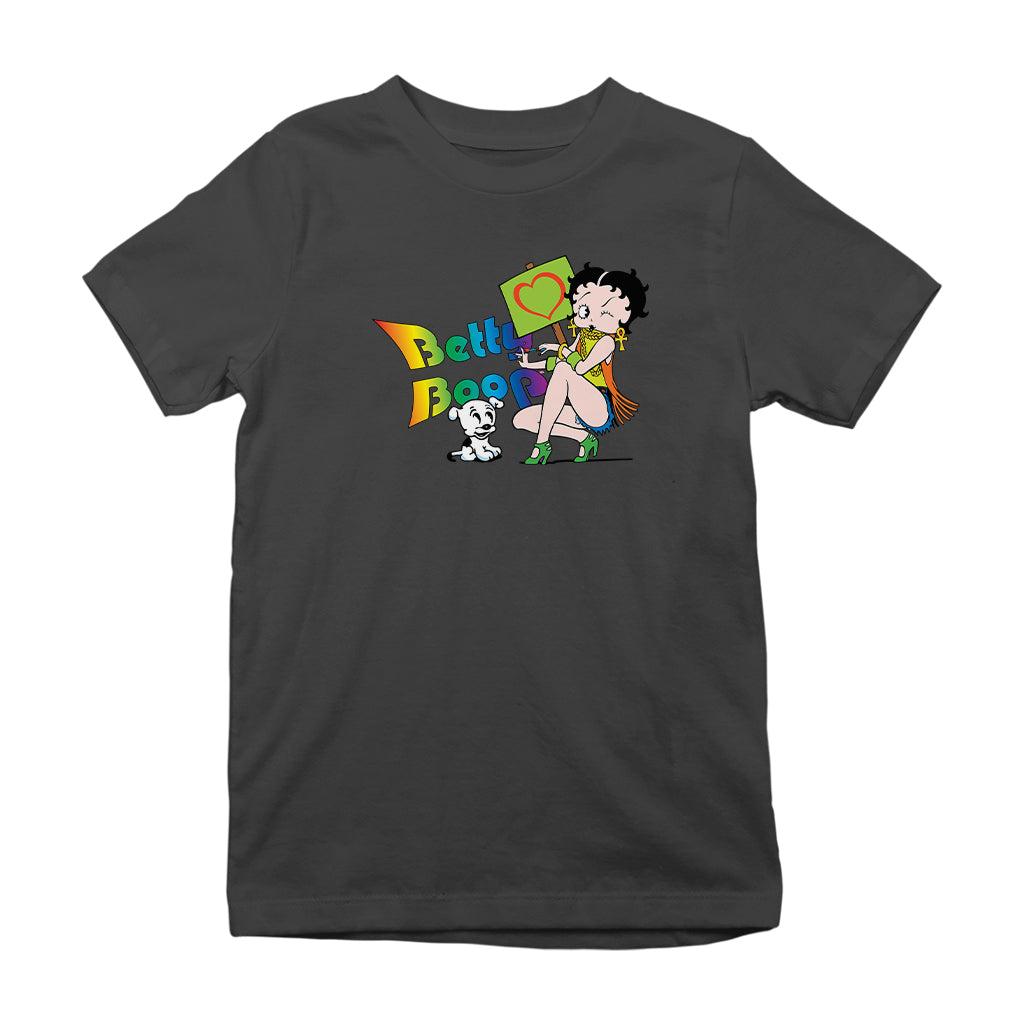 Betty Boop Groovy 70s Pudgy Love Kids T-Shirt