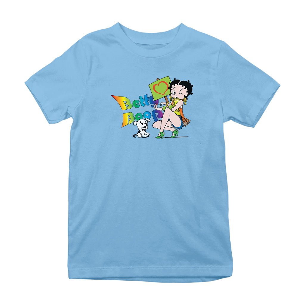 Betty Boop Groovy 70s Pudgy Love Kids T-Shirt