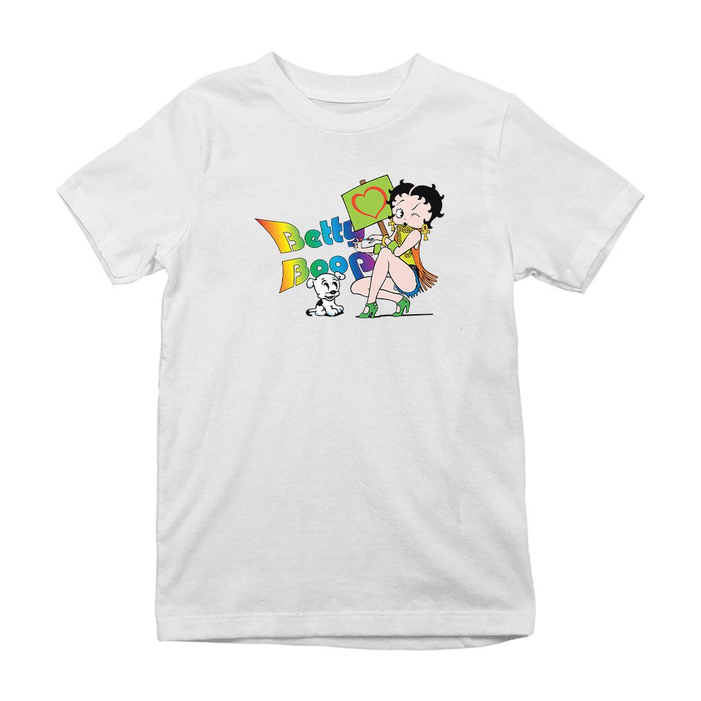 Betty Boop Groovy 70s Pudgy Love Kids T-Shirt