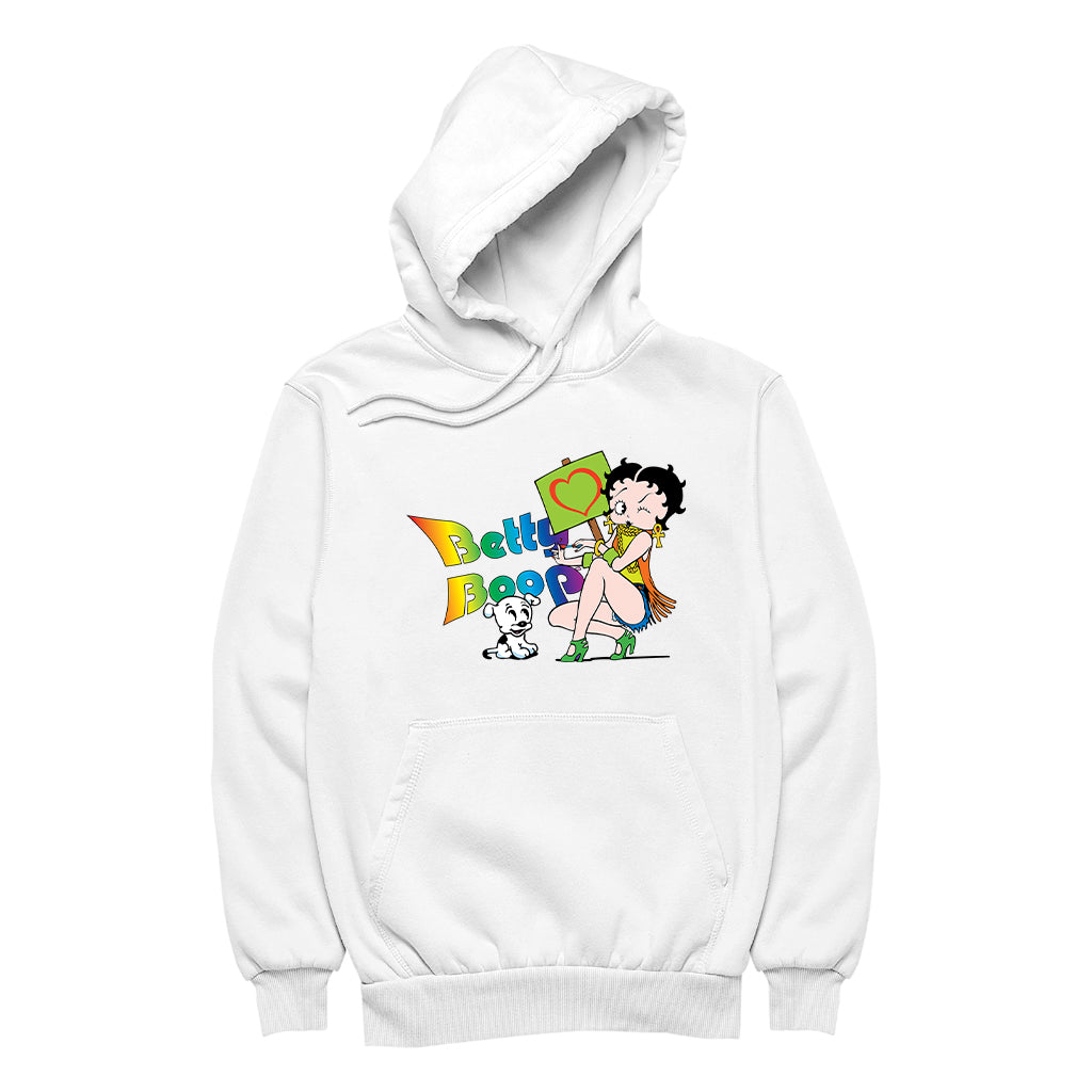 Betty Boop Groovy 70s Pudgy Love Men's Hooded Sweatshirt