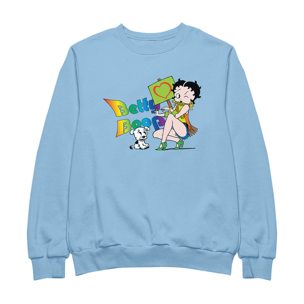 Betty Boop Groovy 70s Pudgy Love Men's Sweatshirt