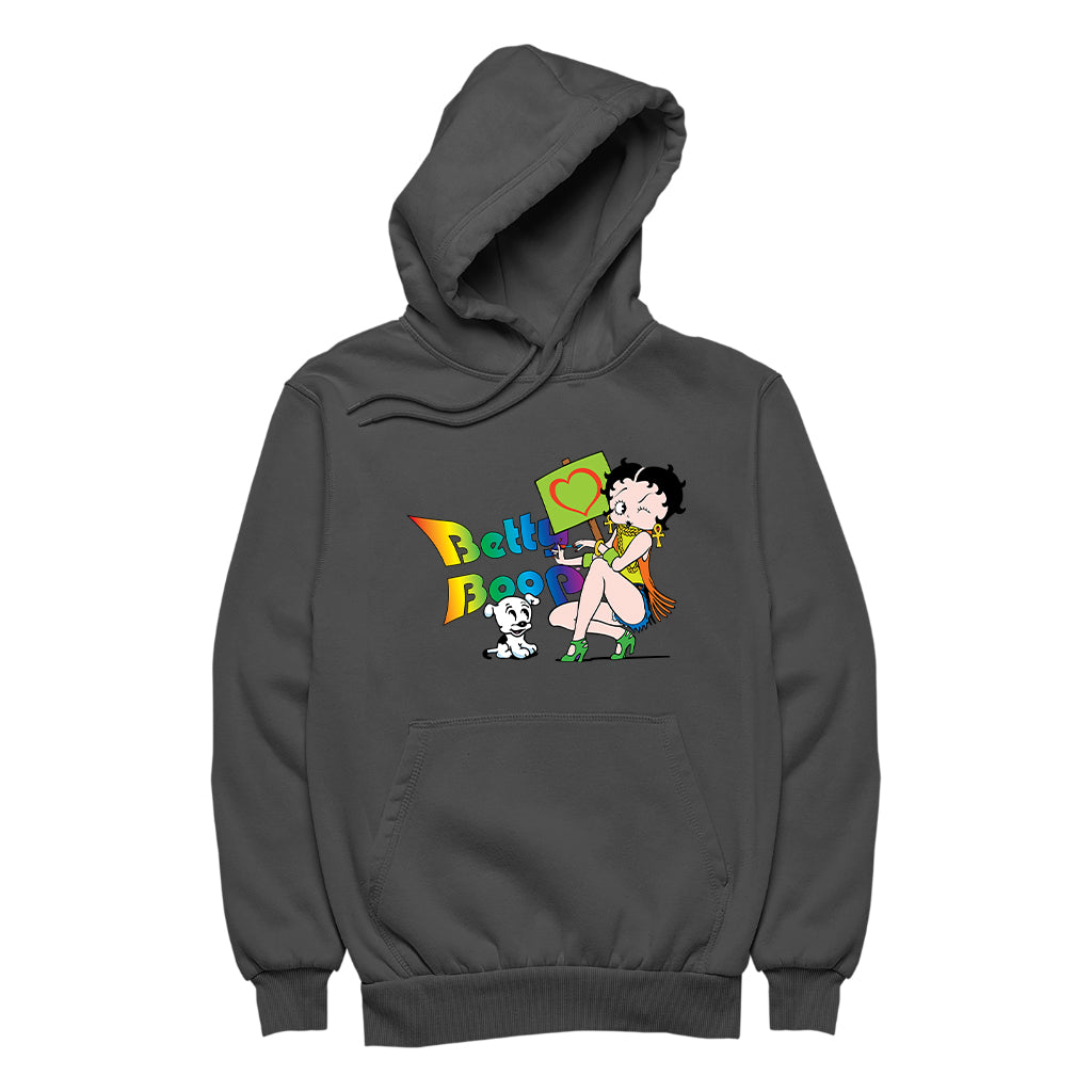 Betty Boop Groovy 70s Pudgy Love Women's Hooded Sweatshirt