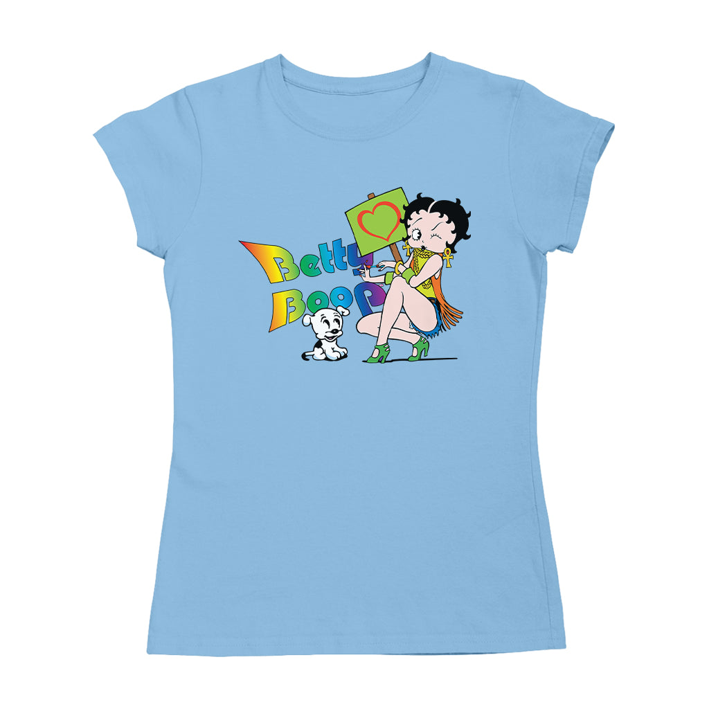 Betty Boop Groovy 70s Pudgy Love Women's T-Shirt