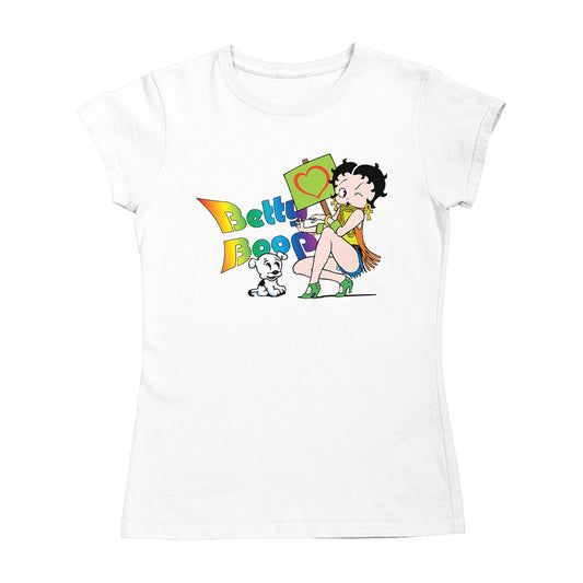 Betty Boop Groovy 70s Pudgy Love Women's T-Shirt