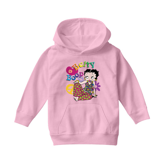 Betty Boop Groovy Hippy Peace & Love Kids Hooded Sweatshirt