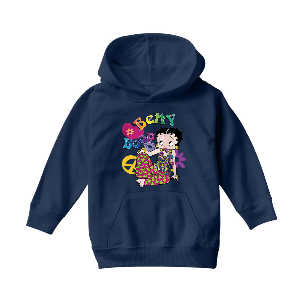 Betty Boop Groovy Hippy Peace & Love Kids Hooded Sweatshirt
