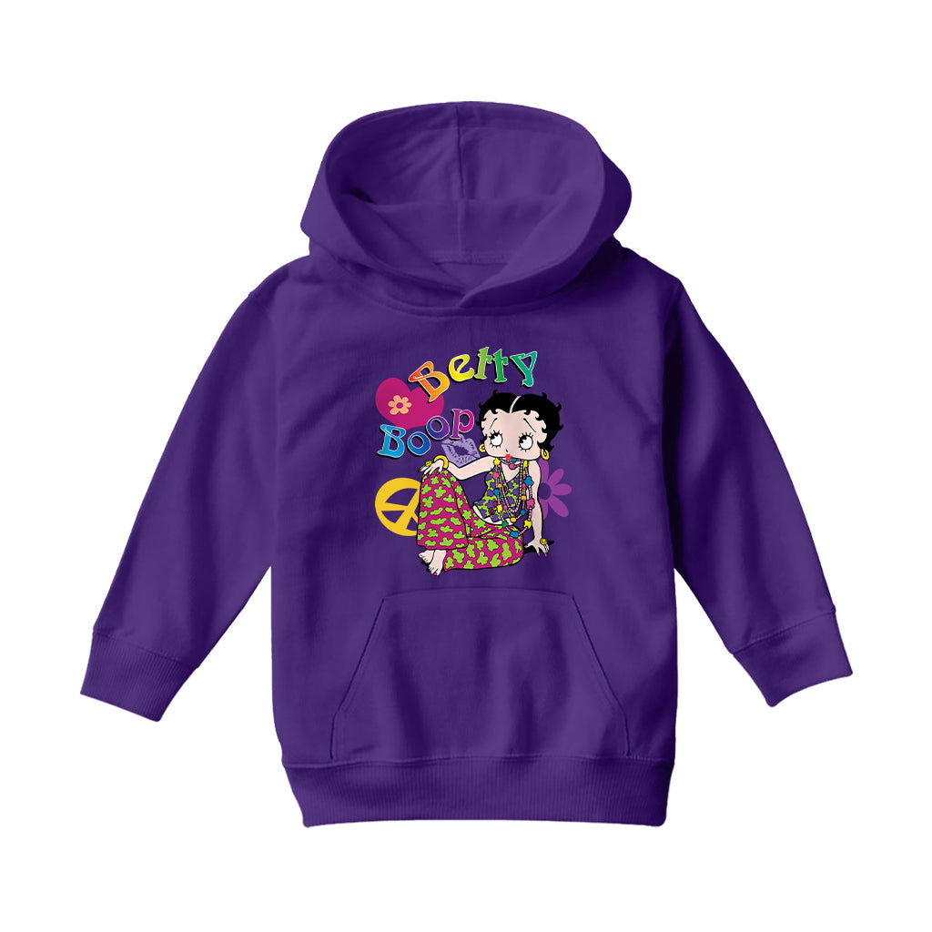 Betty Boop Groovy Hippy Peace & Love Kids Hooded Sweatshirt