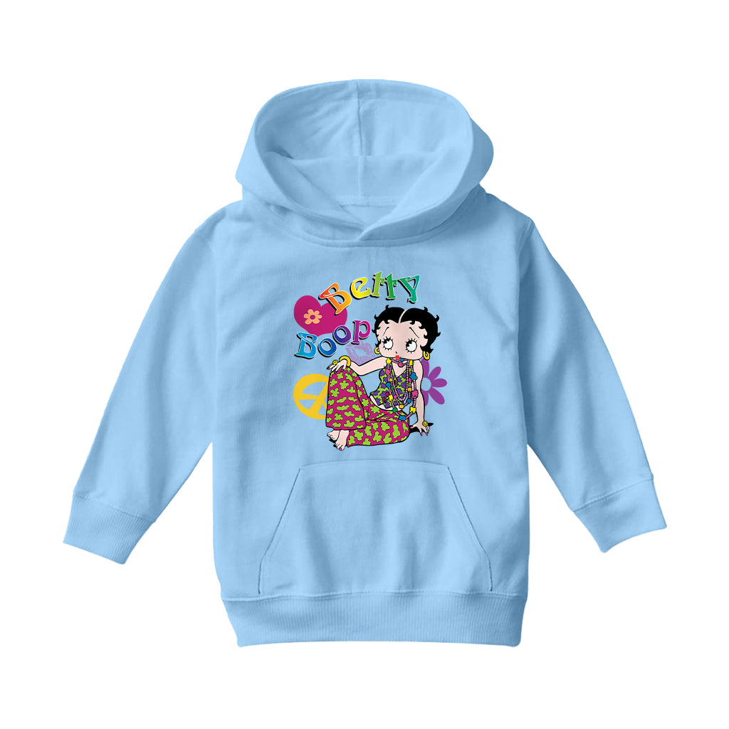 Betty Boop Groovy Hippy Peace & Love Kids Hooded Sweatshirt