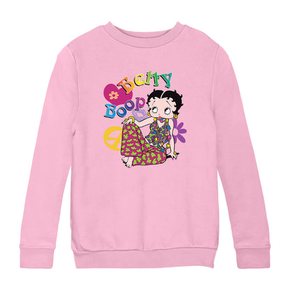 Betty Boop Groovy Hippy Peace & Love Kids Sweatshirt