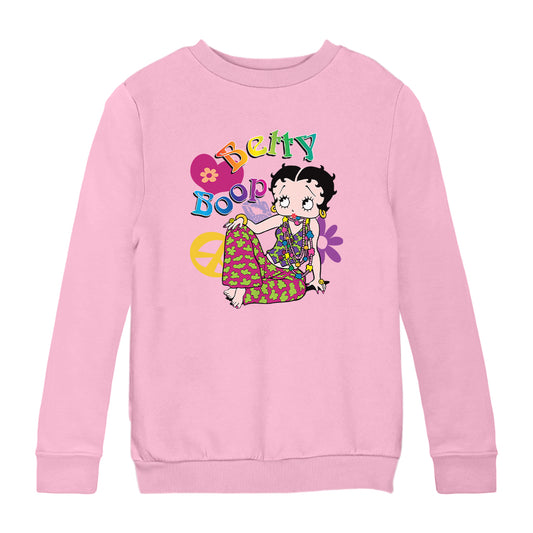 Betty Boop Groovy Hippy Peace & Love Kids Sweatshirt
