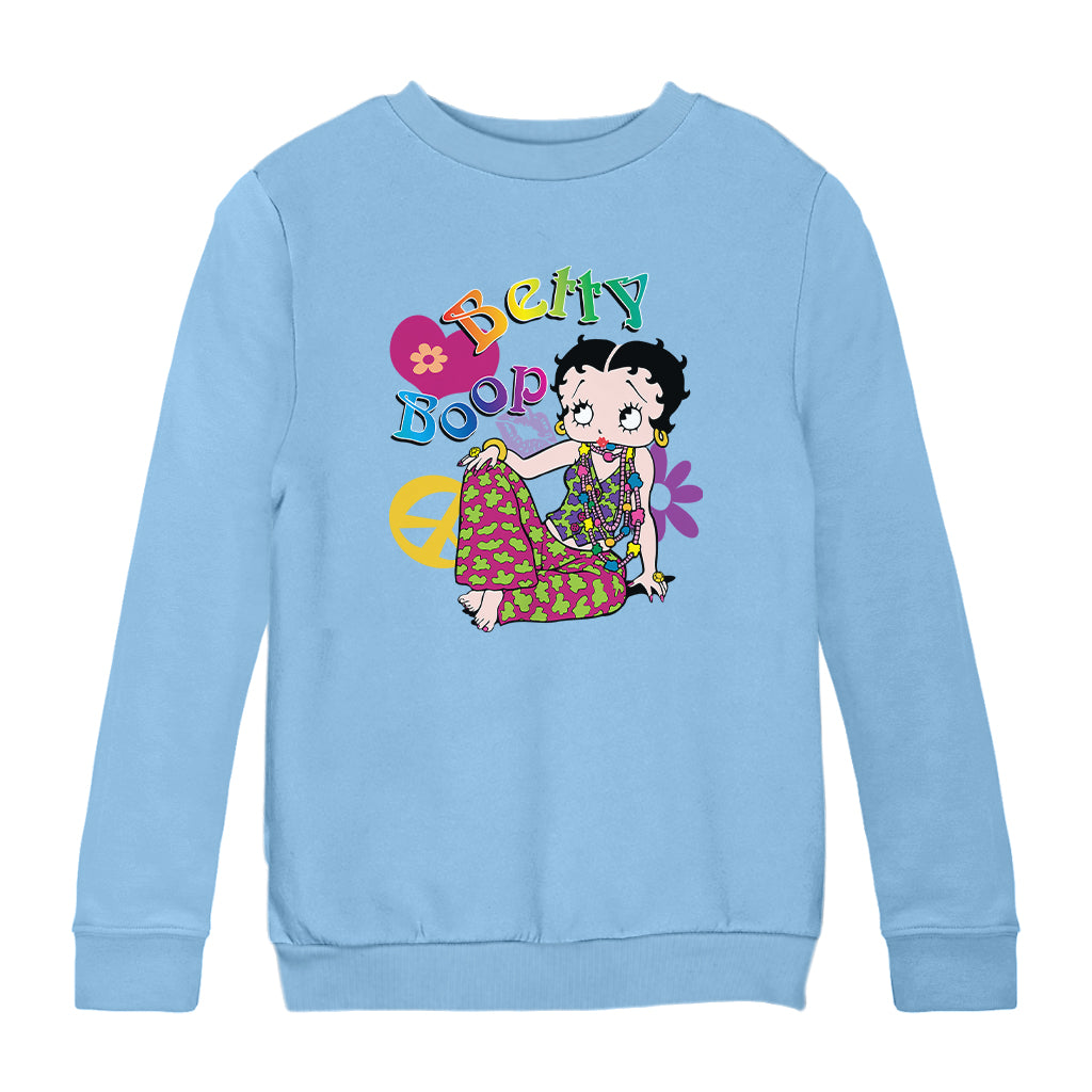 Betty Boop Groovy Hippy Peace & Love Kids Sweatshirt