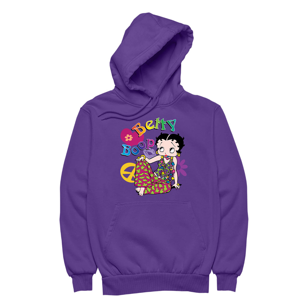 Betty Boop Groovy Hippy Peace & Love Men's Hooded Sweatshirt