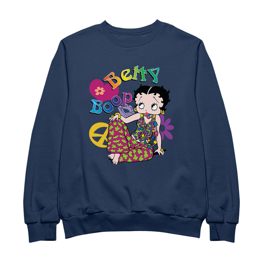 Betty Boop Groovy Hippy Peace & Love Women's Sweatshirt