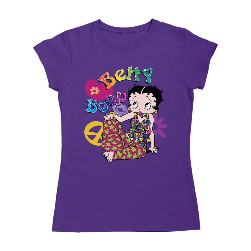 Betty Boop Groovy Hippy Peace & Love Women's T-Shirt