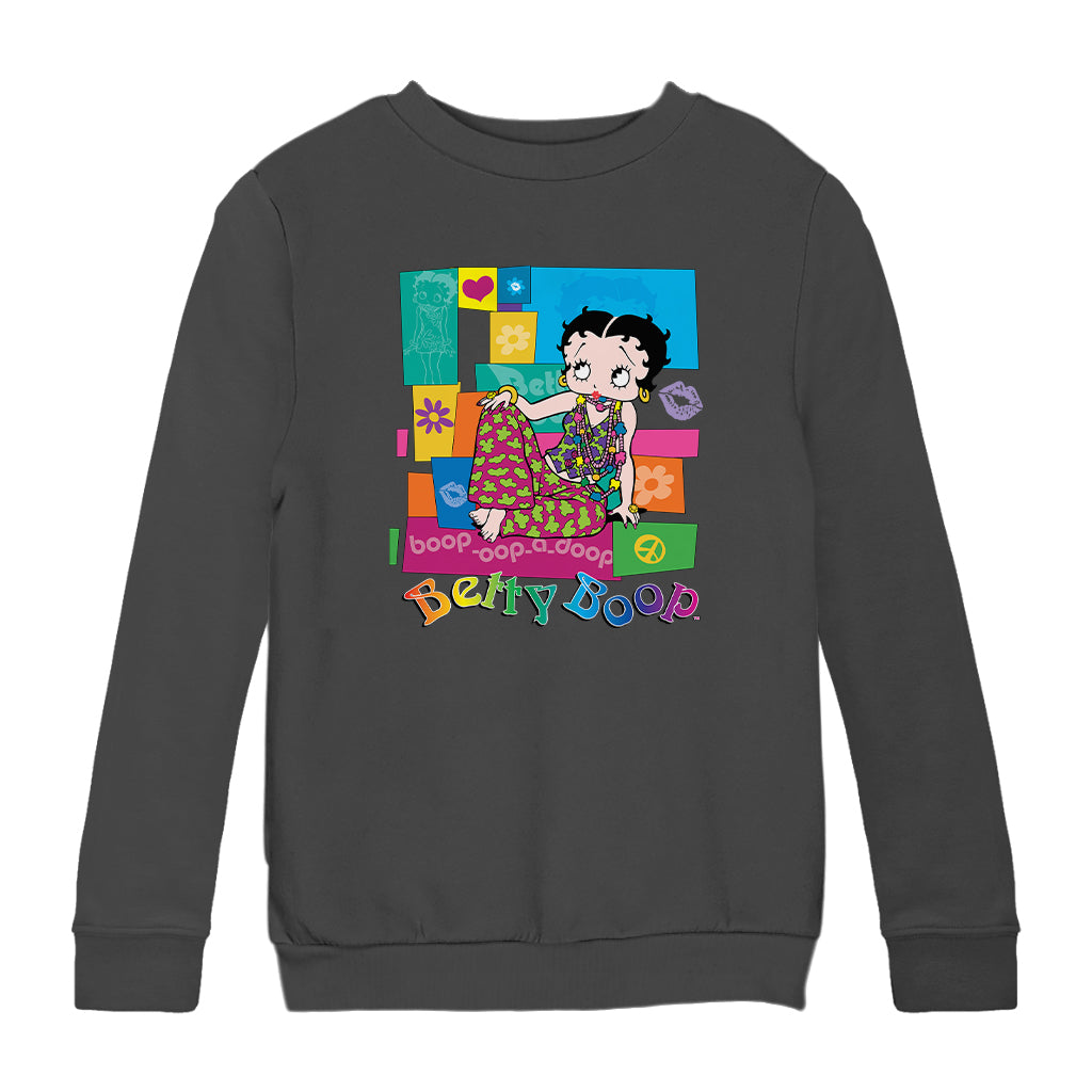 Betty Boop Groovy Hippy Chic Kids Sweatshirt
