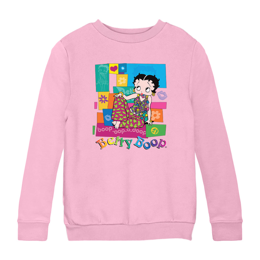 Betty Boop Groovy Hippy Chic Kids Sweatshirt