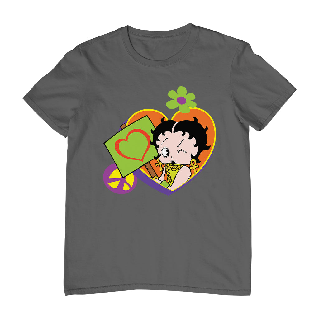Betty Boop Hippy Heart Sign Men's T-Shirt