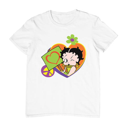Betty Boop Hippy Heart Sign Men's T-Shirt