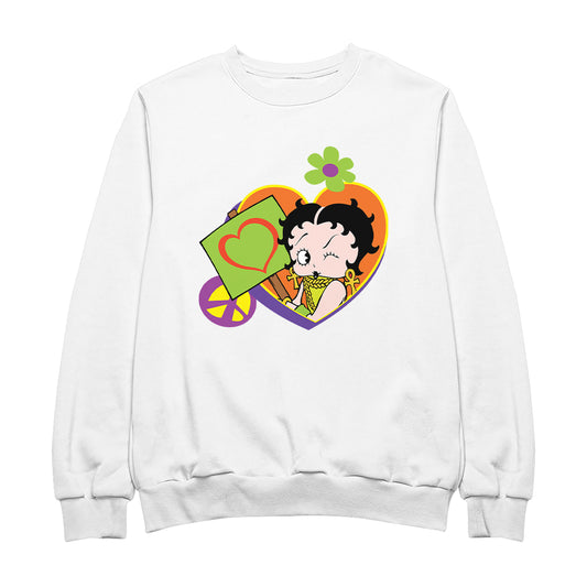 Betty Boop Hippy Heart Sign Women's Sweatshirt