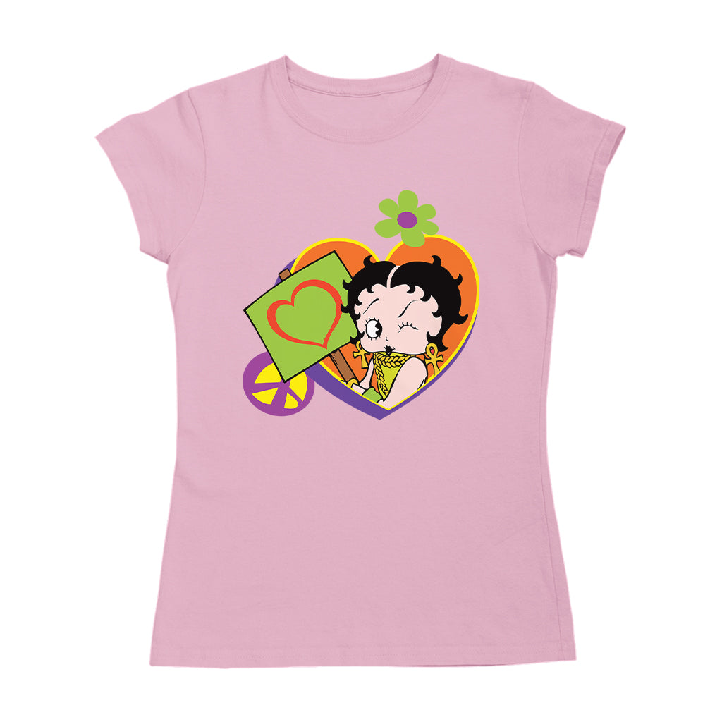 Betty Boop Hippy Heart Sign Women's T-Shirt