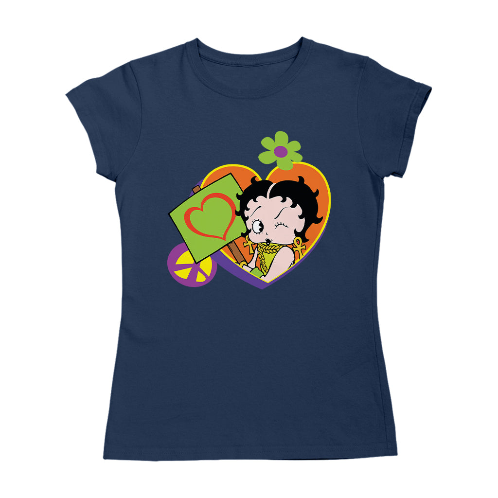 Betty Boop Hippy Heart Sign Women's T-Shirt