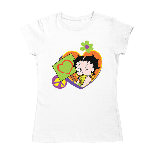 Betty Boop Hippy Heart Sign Women's T-Shirt