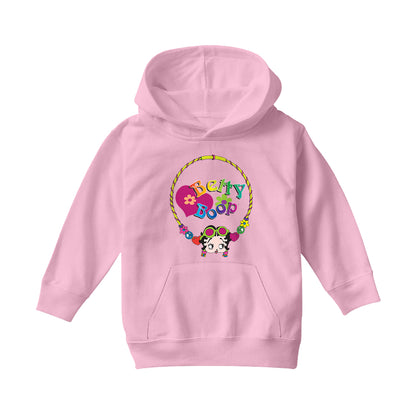 Betty Boop Hippy Hoop Heart Kids Hooded Sweatshirt
