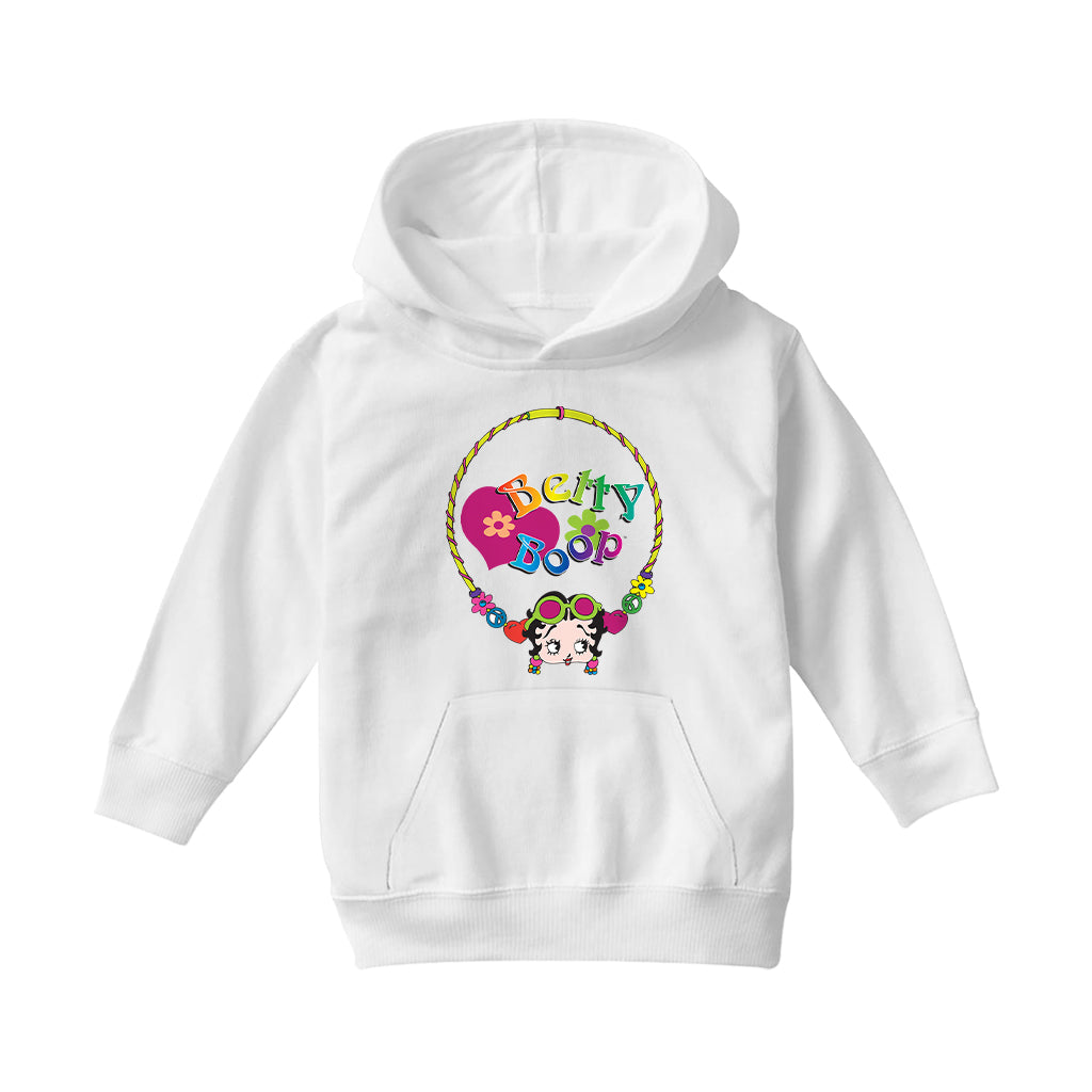 Betty Boop Hippy Hoop Heart Kids Hooded Sweatshirt
