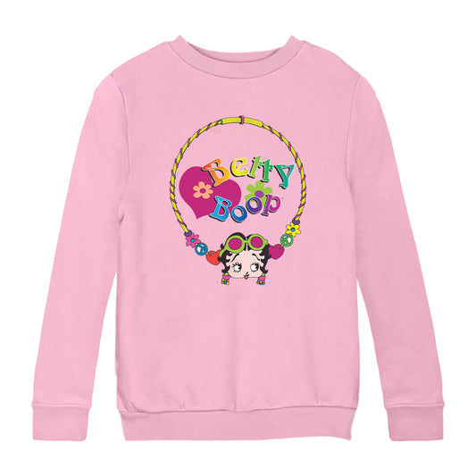 Betty Boop Hippy Hoop Heart Kids Sweatshirt