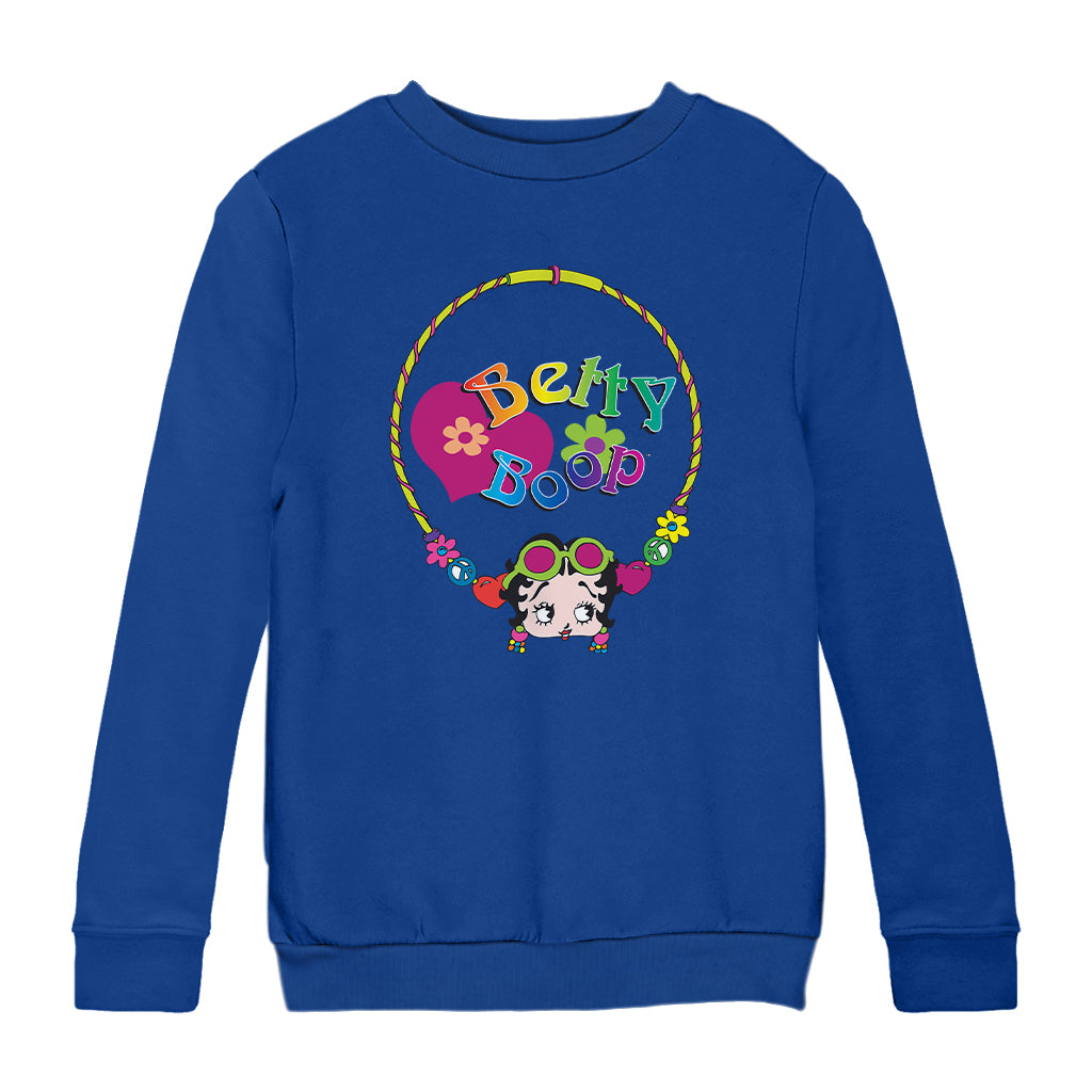 Betty Boop Hippy Hoop Heart Kids Sweatshirt