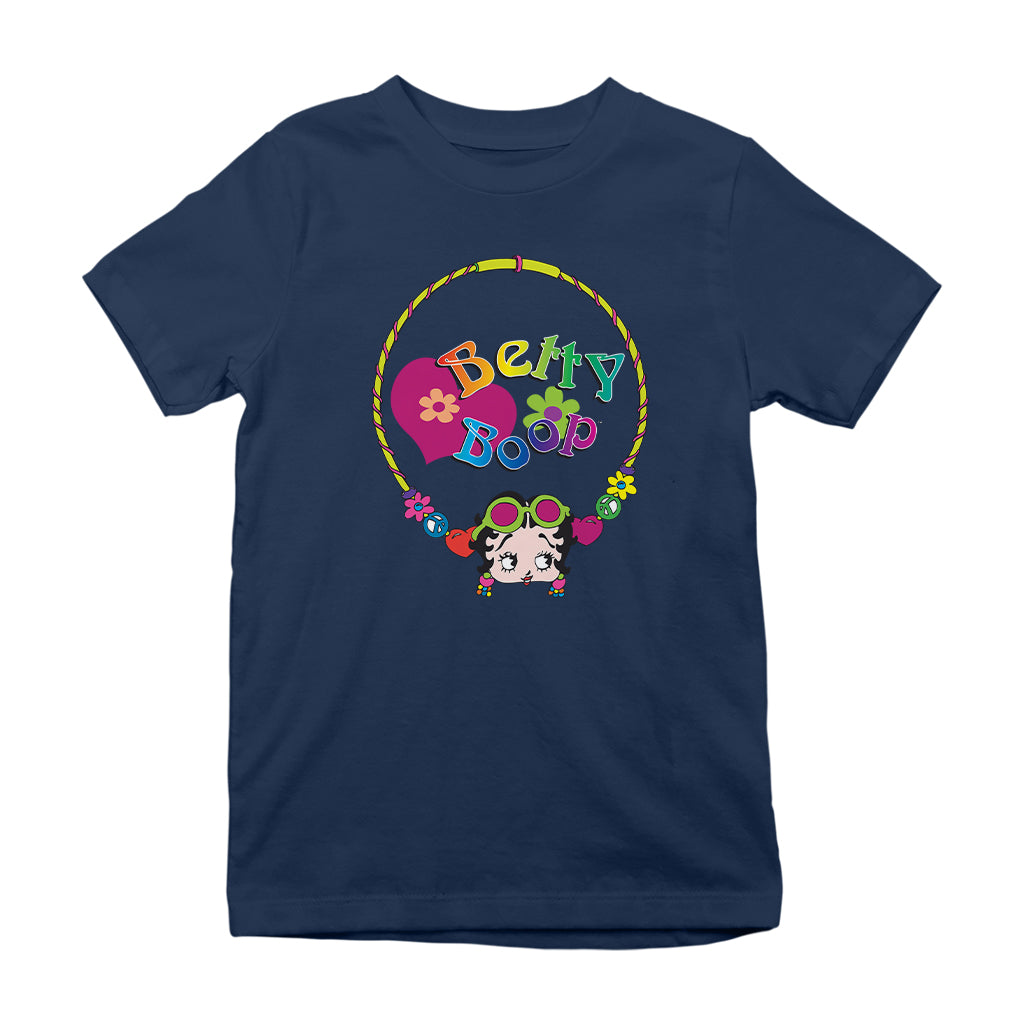 Betty Boop Hippy Hoop Heart Kids T-Shirt