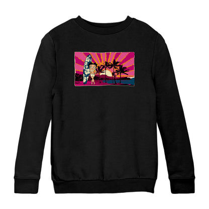 Betty Boop Surf Babe Sunset Kids Sweatshirt